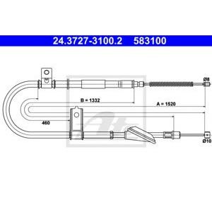 жило за ръчна спирачка ATE 24.3727-3100.2 