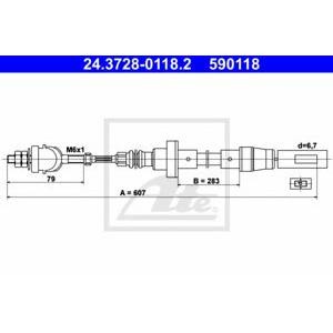 въжен механизъм, задействане на съединителя ATE 24.3728-0118.2 