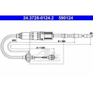 въжен механизъм, задействане на съединителя ATE 24.3728-0124.2