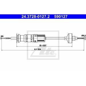 въжен механизъм, задействане на съединителя ATE 24.3728-0127.2 