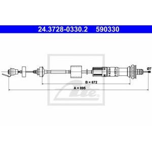 въжен механизъм, задействане на съединителя ATE 24.3728-0330.2 