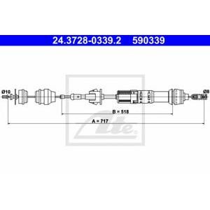 въжен механизъм, задействане на съединителя ATE 24.3728-0339.2 