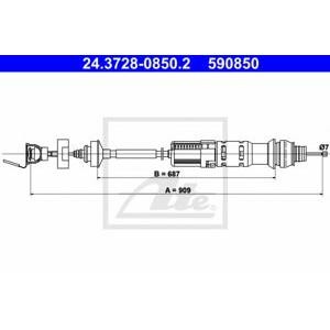 въжен механизъм, задействане на съединителя ATE 24.3728-0850.2