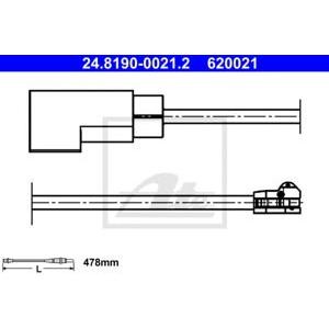 датчик, износване на накладки ATE 24.8190-0021.2 