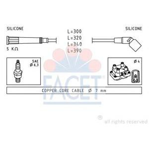кабели за свещи - комплект запалителни кабели FACET 4.8900