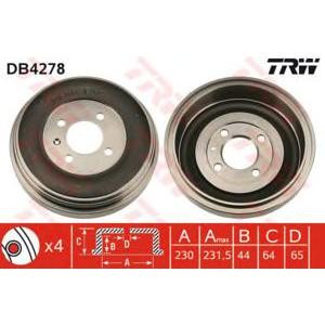 спирачен барабан TRW DB4278 