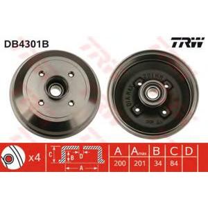 спирачен барабан TRW DB4301B 