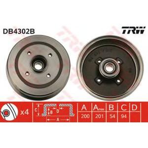 спирачен барабан TRW DB4302B 