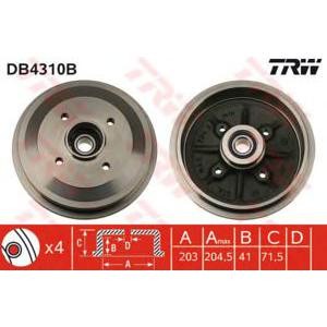 спирачен барабан TRW DB4310B 