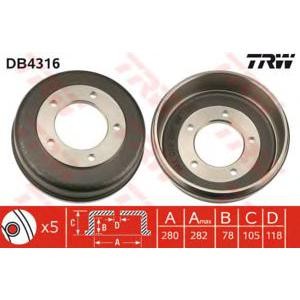 спирачен барабан TRW DB4316 