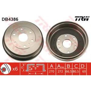 спирачен барабан TRW DB4386 
