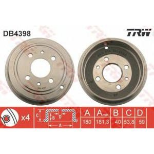 спирачен барабан TRW DB4398 