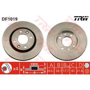 спирачен диск TRW DF1019 