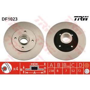спирачен диск TRW DF1023 
