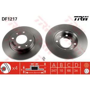 спирачен диск TRW DF1217 