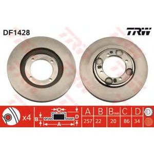спирачен диск TRW DF1428 