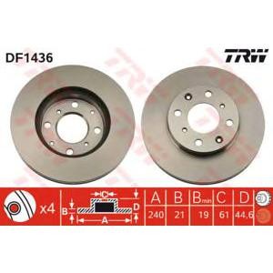 спирачен диск TRW DF1436 