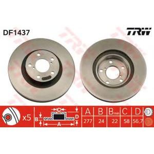 спирачен диск TRW DF1437 