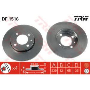 спирачен диск TRW DF1516 