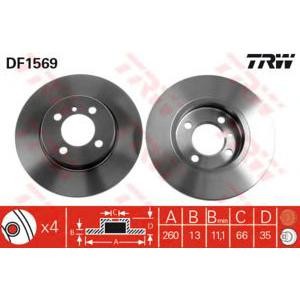 спирачен диск TRW DF1569 