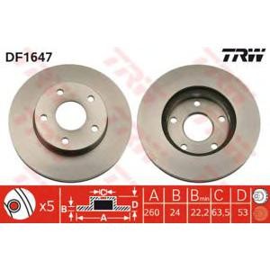 спирачен диск TRW DF1647 