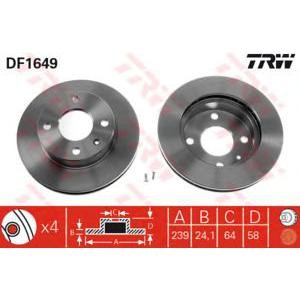 спирачен диск TRW DF1649 