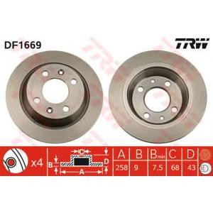 спирачен диск TRW DF1669 