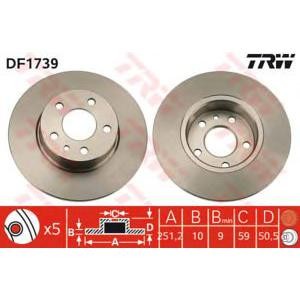 спирачен диск TRW DF1739 