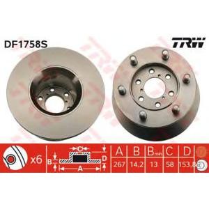 спирачен диск TRW DF1758S