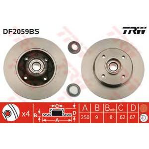 спирачен диск TRW DF2059BS 