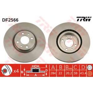 спирачен диск TRW DF2566 