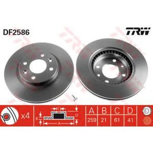 спирачен диск TRW DF2586 