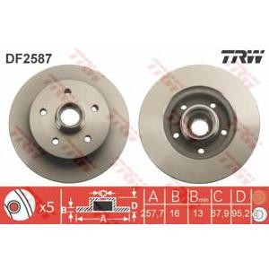 спирачен диск TRW DF2587 