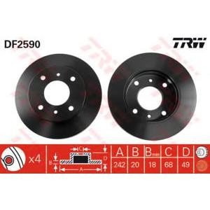 спирачен диск TRW DF2590 