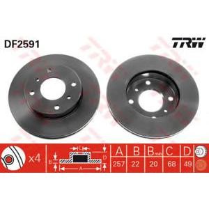 спирачен диск TRW DF2591
