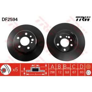 спирачен диск TRW DF2594 