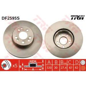 спирачен диск TRW DF2595S 