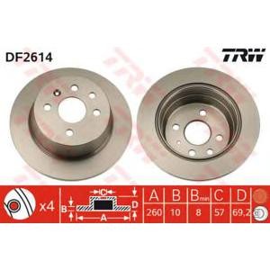 спирачен диск TRW DF2614