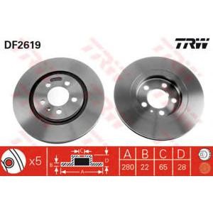 спирачен диск TRW DF2619