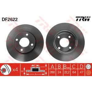 спирачен диск TRW DF2622 