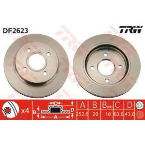 спирачен диск TRW DF2623