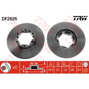 спирачен диск TRW DF2625