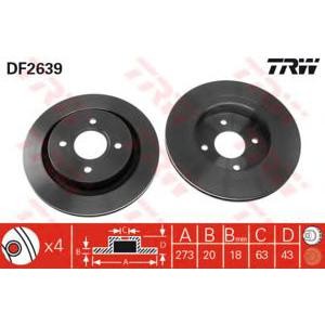 спирачен диск TRW DF2639 