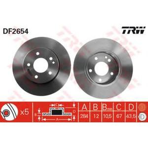 спирачен диск TRW DF2654 