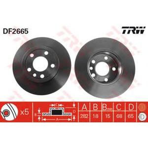 спирачен диск TRW DF2665