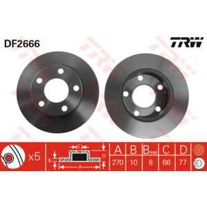 спирачен диск TRW DF2666