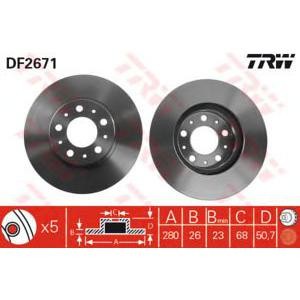 спирачен диск TRW DF2671