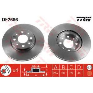 спирачен диск TRW DF2686