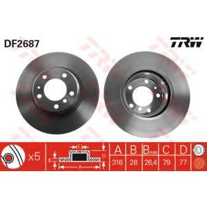 спирачен диск TRW DF2687
