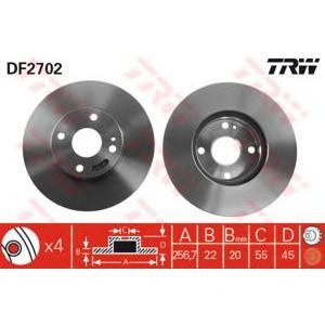 спирачен диск TRW DF2702
